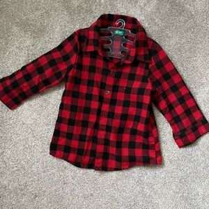 Toddler Button Down - Red and Black Plaid